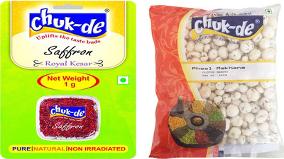 

Chukde Chukde Saffron/Kesar 1 gm,Phool Makhana Pack of 2(2 x 50.5 g)