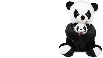 

mega star Sitting mother panda with baby panda in hand - 55 cm(white black)