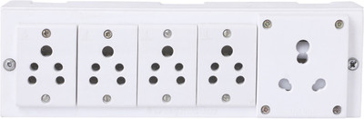 BAHUL power strip extension multi outlet board Fitted with 5 Anchor Sockets,4 small 5 AMP and 1 big 15 AMP 5  Socket Extension Boards(White, 4 m)
