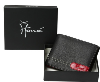 

Hawai Men Black, Red Genuine Leather Wallet(4 Card Slots)