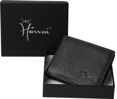 

Hawai Men Black Genuine Leather Wallet(3 Card Slots)
