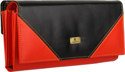 

K London Women Casual Red, Black Artificial Leather Wallet(4 Card Slots), Black;red