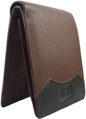 

imex international Men Brown Genuine Leather Wallet(8 Card Slots), Dark brown