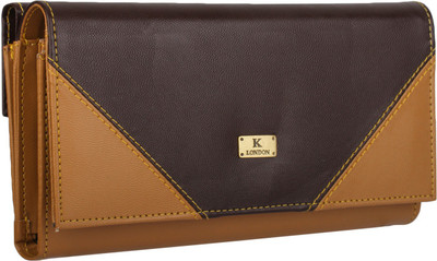 

K London Women Casual Multicolor Artificial Leather Wallet(4 Card Slots), Brown;camel