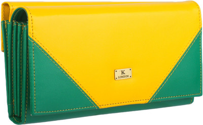 

K London Women Yellow, Green Artificial Leather Wallet(4 Card Slots)