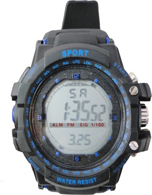 Mikalo Trendy Blue-Black 7 Multi Color Lights Watch  - For Men & Women   Watches  (Mikalo)