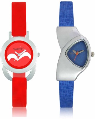 LOREM WAT-W06-0208-W07-0019-COMBOLOREMBlue::Red Designer Stylish Shape Best Offer Combo Beautiful Watch  - For Women   Watches  (LOREM)
