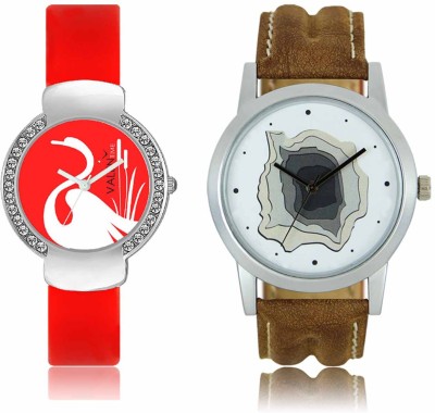 LOREM WAT-W06-0009-W07-0025-COMBOLOREMWhite::Red Designer Stylish Shape Best Offer Combo Couple Watch  - For Men & Women   Watches  (LOREM)