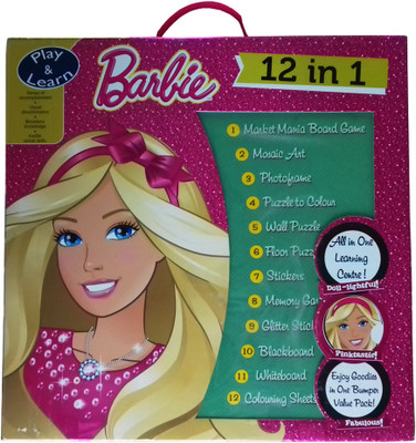 

kidoz kingdom STERLING 12 IN 1 BARBIE PLAY AND LEARN Board Game