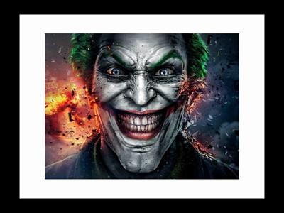 

ravgar Joker The best Villain Canvas Painting Wall Art [16 x 20 inch] Framed Cotton Fine Grain Primed Canvas Board (Set of 1)(Multicolor)