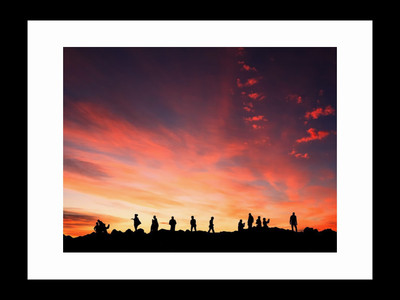 

ravgar Sunset Silhoutte Canvas Painting Wall Art [16 x 20 inch] Framed Cotton Fine Grain Primed Canvas Board (Set of 1)(Multicolor)