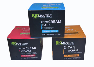 

Biomantra D-Tan Set Of cream,Pack,Scrub(Set of 3)