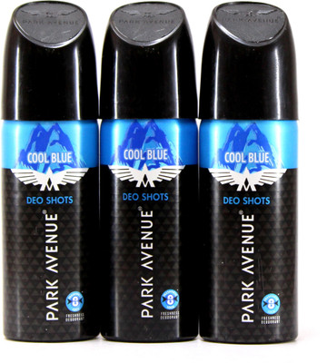 

Park Avenue Cool Blue Deo Shots Deodorant Spray - For Men(81 g, Pack of 3)