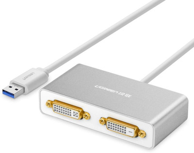 

Ugreen UGRREN USB 3.0 to DVI VGA HDMI Adapter USB Dual DVI Video Card External Graphics Card DVI USB Converter for Multiple Monitors Lan Adapter(5000 Mbps)