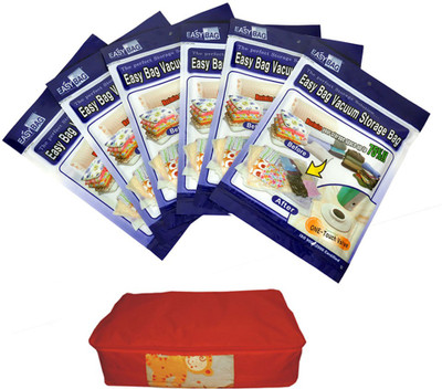 

Easy Bag 2 Medium, 2 Large, 2 Jumbo with Tote High Volume Storage Vaccum Bags, Travel Storage Vaccum Bags(Pack of 7)