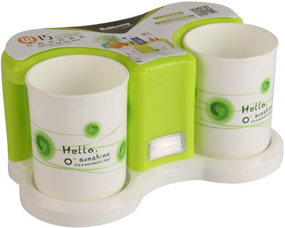

HOKIPO Bathroom Plastic Toothbrush Holder(Green)
