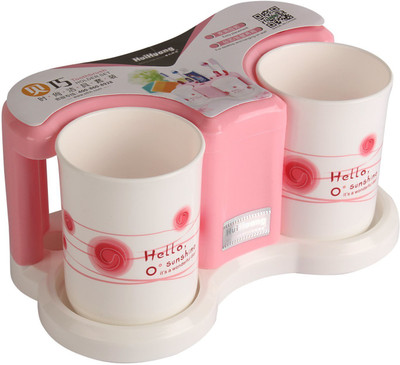 

HOKIPO Bathroom Plastic Toothbrush Holder(Pink, Wall Mount)