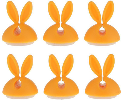 

ACUTAS Rabbit Ear Adhesive Wire Cable Drop Clips Ties Organizer Holder Fixer(Set of 6, Multicolor)