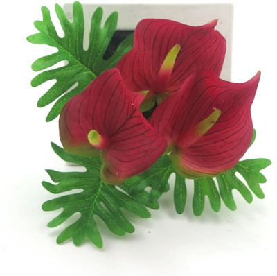 

Importwala Pink Lily Artificial Flower with Pot(6 inch, Pack of 1)