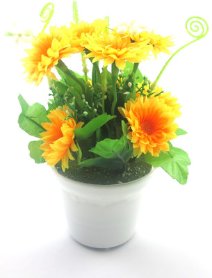

Importwala Yellow Gerbera Artificial Flower with Pot(7 inch, Pack of 1)