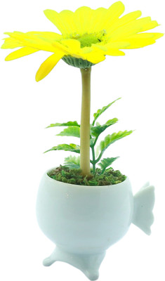 

Importwala Yellow Gerbera Artificial Flower with Pot(6 inch, Pack of 1)