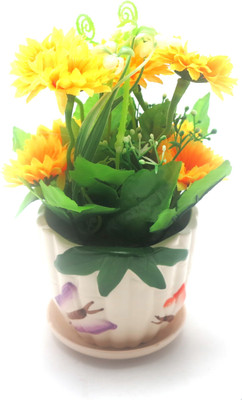 

Importwala Yellow Gerbera Artificial Flower with Pot(7 inch, Pack of 1)