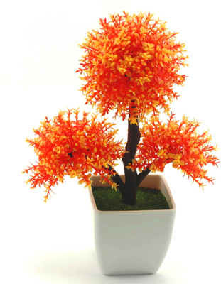 

Importwala Orange Assorted Artificial Flower with Pot(10.5 inch, Pack of 1)