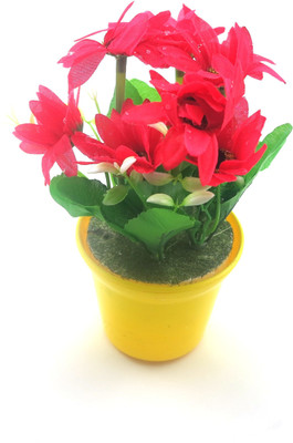 

Importwala Red Assorted Artificial Flower with Pot(7.25 inch, Pack of 1)