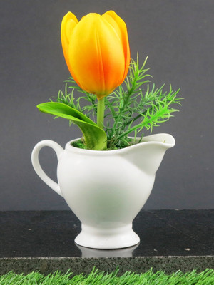 

Importwala Orange Tulips Artificial Flower with Pot(8 inch, Pack of 1)