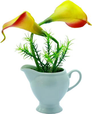 

Importwala Orange Lily Artificial Flower with Pot(9 inch, Pack of 1)