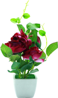 

Importwala Purple Rose Artificial Flower with Pot(10 inch, Pack of 1)