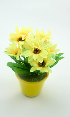 

Importwala Yellow Gerbera Artificial Flower with Pot(7.25 inch, Pack of 1)