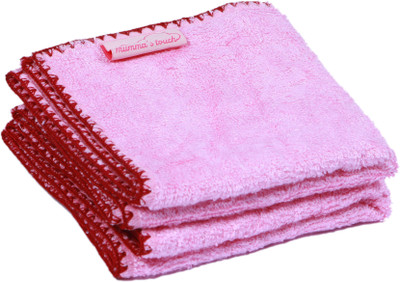 

Mumma's Touch Cotton 400 GSM Bath Towel(Pack of 2, Pink), Pink - red border