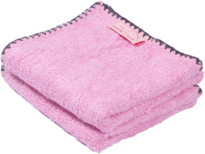 

Mumma's Touch Cotton 400 GSM Bath Towel(Pack of 2, Pink), Pink - grey border