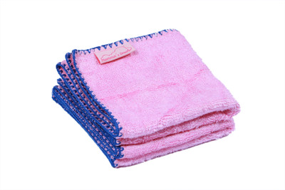 

Mumma's Touch Cotton 400 GSM Bath Towel(Pack of 2, Pink), Pink - blue border
