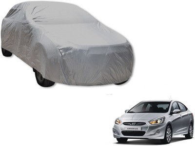 MOCKHE Car Cover For Hyundai Fluidic Verna (Without Mirror Pockets)(Silver)