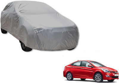 MOCKHE Car Cover For Hyundai Fluidic Verna (Without Mirror Pockets)(Silver)