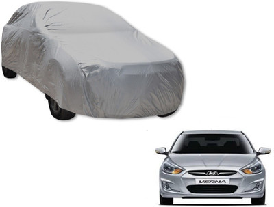 MOCKHE Car Cover For Hyundai Verna (Without Mirror Pockets)(Silver)
