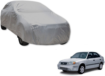 MOCKHE Car Cover For Hyundai Accent (Without Mirror Pockets)(Silver)
