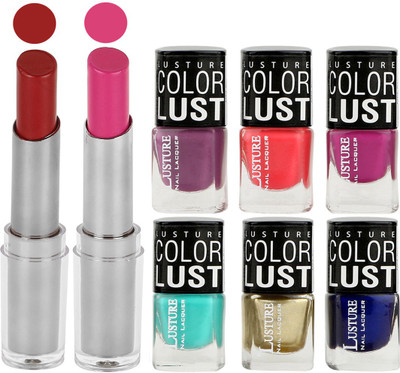 

Ramble Lipstick and Nail Polish combo Gift Pack(Set of 8)