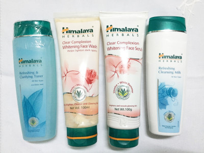 

Himalaya Refreshing & Clarifying Toner, Clear Complexion whitening face wash, Clear Complexion whitening face scrub, Refreshing Clarifying Milk(Set of)