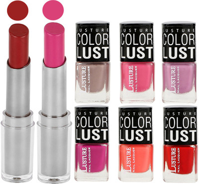 

Ramble Lipstick and Nail Polish combo Gift Pack(Set of 8)