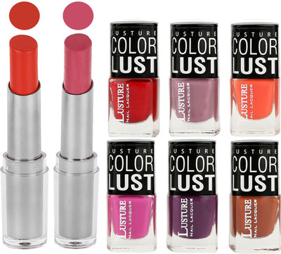 

Ramble Lipstick and Nail Polish combo Gift Pack(Set of 8)
