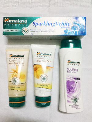

Himalaya Fairness Kesar Face Wash, Fairness Kesar Face Pack, Soothing Boy Lotion, Toothpaste(Set of)
