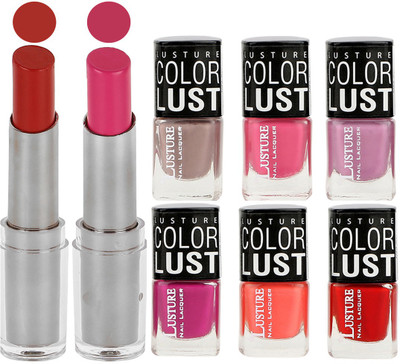 

Ramble Lipstick and Nail Polish combo Gift Pack(Set of 8)