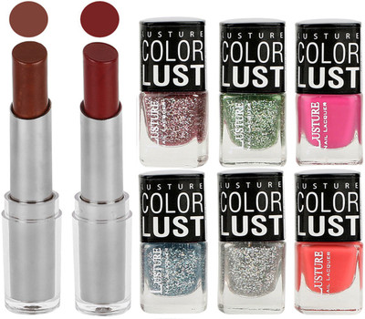 

Ramble Lipstick and Nail Polish combo Gift Pack(Set of 8)