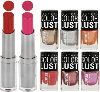

Ramble Lipstick and Nail Polish combo Gift Pack(Set of 8)