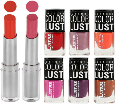 

Ramble Lipstick and Nail Polish combo Gift Pack(Set of 8)