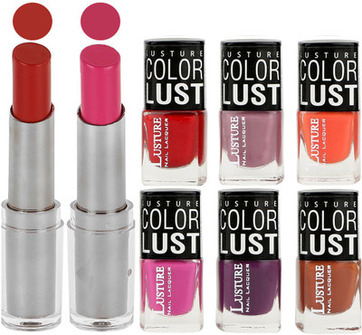 

Ramble Lipstick and Nail Polish combo Gift Pack(Set of 8)