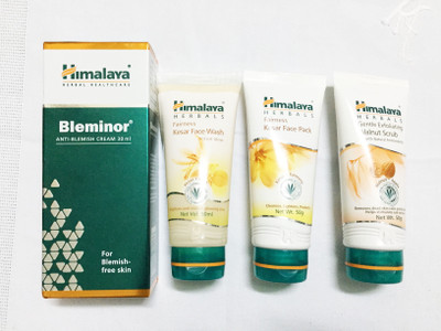 

Himalaya Bleminor Anti Blemish Cream, Fairness Kesar Face Wash, Fairness Kesar Face Pack, Gentle Exfoliating Valnut Scrub(Set of)